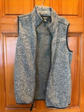 Eddie Bauer Gray Heather Sweater Sleeveless Full Zip Vest Women’s Medium